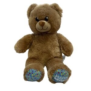 Build A Bear Workshop Brown Plush Teddy Bear Happy Birthday‎ Confetti Feet